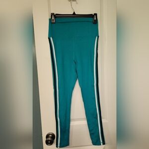 Glyder Teal Striped Lightweight Leggings